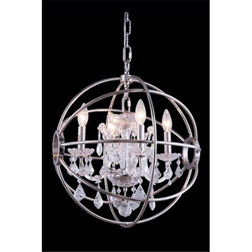 Elegant Lighting 1130D17PN-RC 17 Dia. x 19.5 H in. Geneva Pendent Lamp - Polished Nickel&#44; Royal Cut Crystals