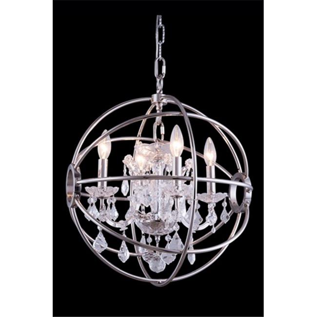 Elegant Lighting 1130D17PN-RC 17 Dia. x 19.5 H in. Geneva Pendent Lamp - Polished Nickel&#44; Royal Cut Crystals