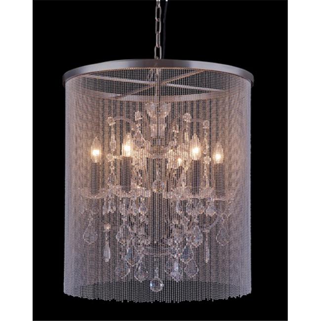 Elegant Lighting 1131D22MB-RC 22 Dia. x 24.5 H in. Brooklyn Pendent Lamp - Mocha Brown&#44; Royal Cut Crystals