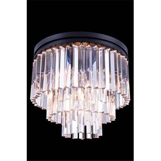 Elegant Lighting 1201F20MB-RC 20 Dia. x 16 H in. Sydney Flush Mount - Mocha Brown&#44; Royal Cut Crystals