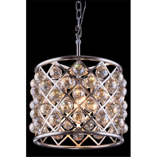 Elegant Lighting 1206D14PN-GT-RC 14 Dia. x 13 H in. Madison Pendent Lamp - Polished Nickel&#44; Royal Cut Golden Teak Crystals
