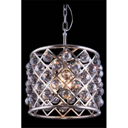Elegant Lighting 1206D14PN-SS-RC 14 Dia. x 13 H in. Madison Pendent Lamp - Polished Nickel&#44; Royal Cut Silver Shade Crystals