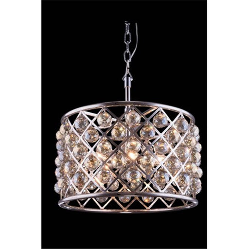 Elegant Lighting 1206D20PN-GT-RC 20 Dia. x 13 H in. Madison Pendent Lamp - Polished Nickel&#44; Royal Cut Golden Teak Crystals