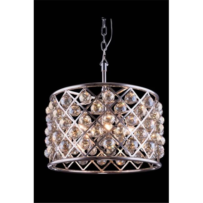 Elegant Lighting 1206D20PN-GT-RC 20 Dia. x 13 H in. Madison Pendent Lamp - Polished Nickel&#44; Royal Cut Golden Teak Crystals