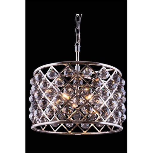 Elegant Lighting 1206D20PN-SS-RC 20 Dia. x 13 H in. Madison Pendent Lamp - Polished Nickel&#44; Royal Cut Silver Shade Crystals