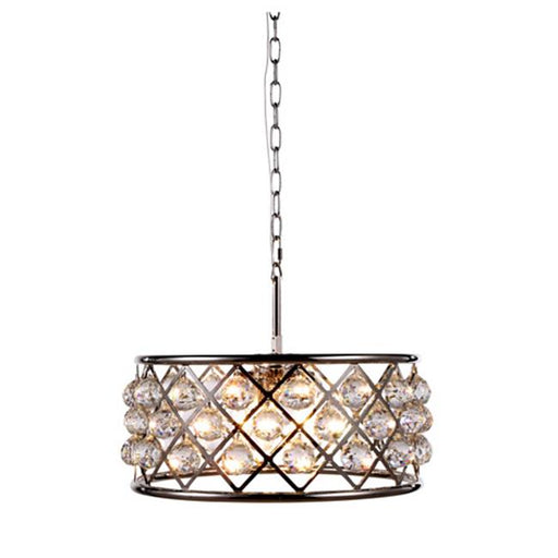 Elegant Lighting 1214D20PN-RC 20 Dia. x 9 H in. Madison Pendant Lamp - Polished Nickel&#44; Royal Cut Crystal Clear
