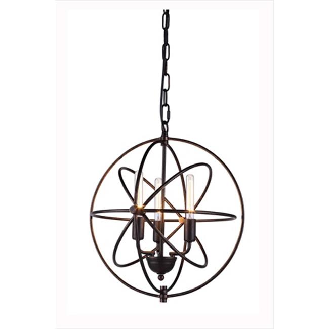 Elegant Lighting 1453D17DB 17 Dia. x 19 H in. Vienna Pendant Lamp - Dark Bronze