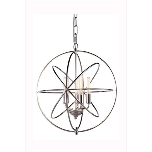 Elegant Lighting 1453D20PN 20 Dia. x 22 H in. Vienna Pendant Lamp - Polished Nickel