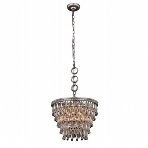 Elegant Furniture & Lighting 1219D16AS-RC Nordic Royal Cut Clear Antique Silver Pendant Lamp&#44; 12 x 16 in.