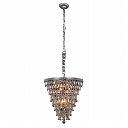 Elegant Furniture & Lighting 1219D18AS-RC Nordic Royal Cut Clear Antique Silver Pendant Lamp&#44; 20 x 18 in.