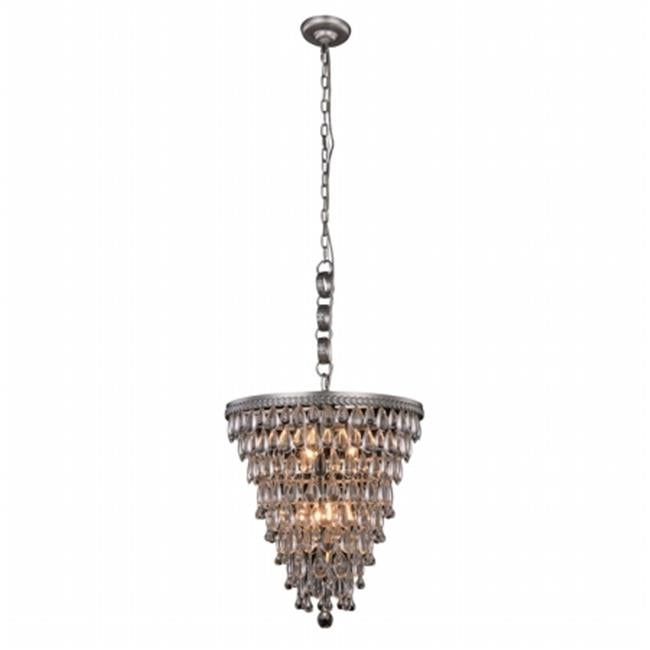 Elegant Furniture & Lighting 1219D18AS-RC Nordic Royal Cut Clear Antique Silver Pendant Lamp&#44; 20 x 18 in.