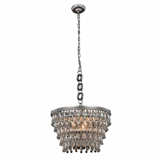Elegant Furniture & Lighting 1219D19AS-RC Nordic Royal Cut Clear Antique Silver Pendant Lamp&#44; 12 x 19 in.