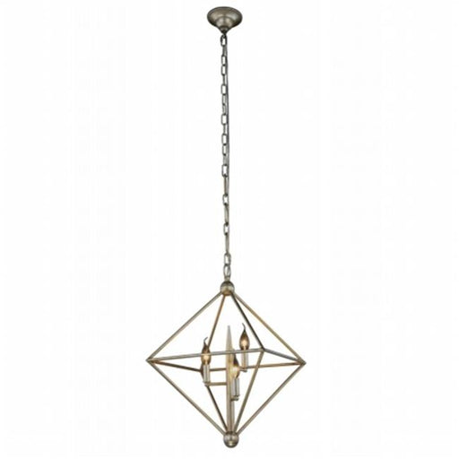 Elegant Furniture & Lighting 1495D22SL Nora Vintage Silver Leaf Pendant Lamp&#44; 24 x 22 in.