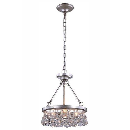 Elegant Furniture & Lighting 1509D15SL Bettina Royal Cut Clear Silver Leaf Pendant Lamp&#44; 19 x 15 in.