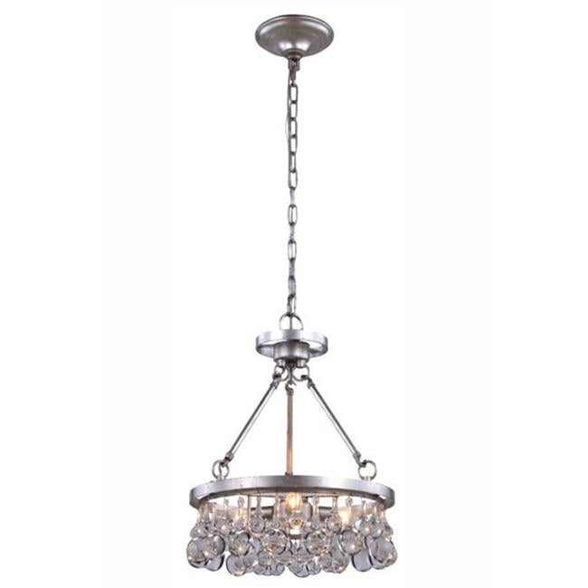 Elegant Furniture & Lighting 1509D15SL Bettina Royal Cut Clear Silver Leaf Pendant Lamp&#44; 19 x 15 in.