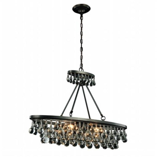 Elegant Furniture & Lighting 1509D34BZ Bettina Royal Cut Clear Bronze Pendant Lamp&#44; 25 x 10 x 34 in.