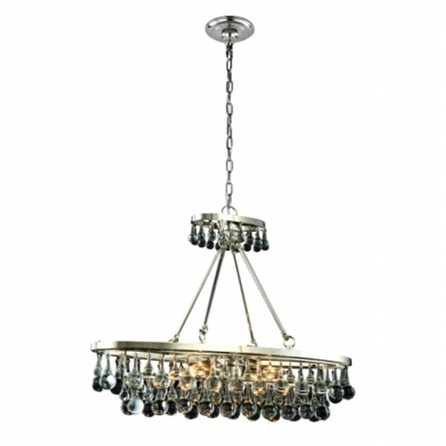 Elegant Furniture & Lighting 1509D34PN Bettina Royal Cut Clear Polished Nickel Pendant Lamp&#44; 25 x 10 x 34 in.