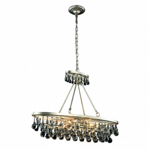 Elegant Furniture & Lighting 1509D34SL Bettina Royal Cut Clear Silver Leaf Pendant Lamp&#44; 25 x 10 x 34 in.
