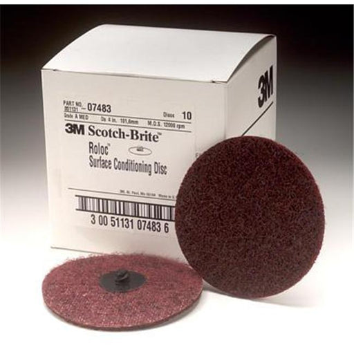 3-M Company 07483 4 Inch Medium Roloc Grinding Disk Scotch Brite
