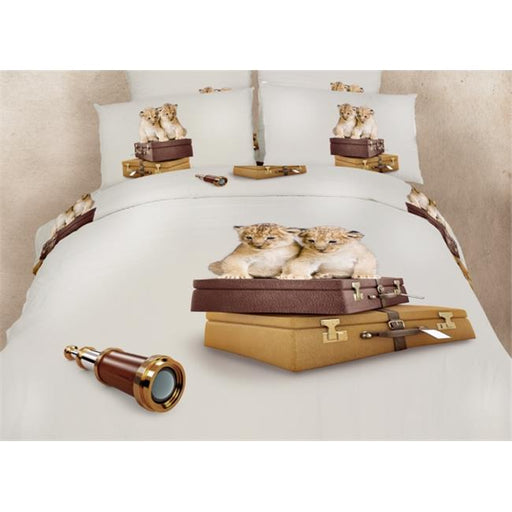 Dolce Mela DM484Q 6 Piece Animal Print Bedding Duvet Cover Sheet Set&#44; Queen