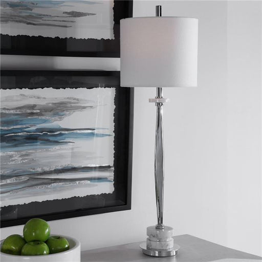 Uttermost 29749-1 32 x 12.5 x 12.5 in. Magnus Buffet Lamp&#44; Chrome