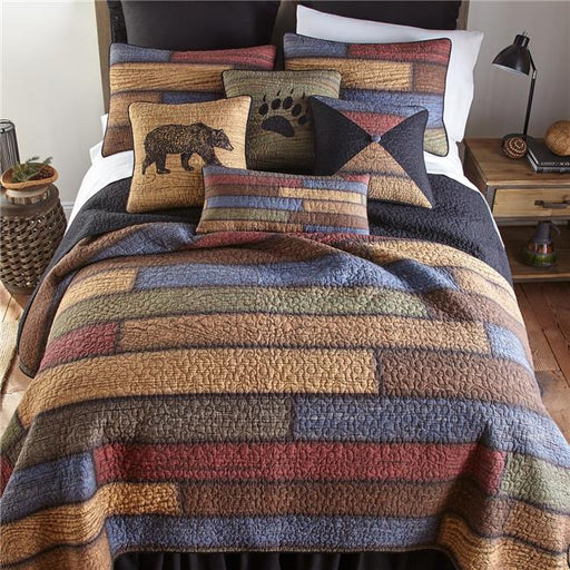 American Heritage Textiles Z75407 110 x 96 in. Oakland 3 Piece Cotton Quilt Set&#44; Multi Color - King Size
