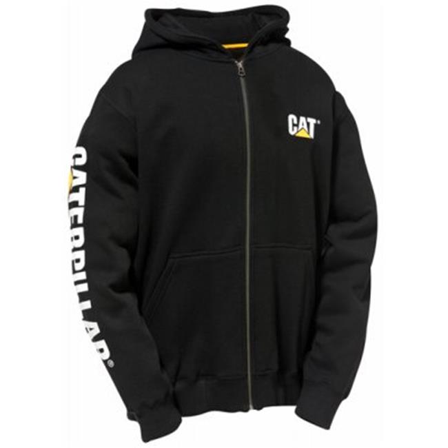 Summit Resource International 254101 CAT Full Zip Hooded Sweatshirt&#44; Black - 2XL