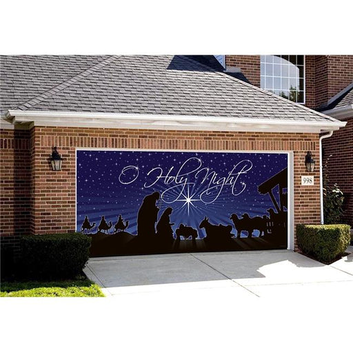 My Door Decor 285905XMAS-003 7 x16 ft. Nativity O Holy Night Outdoor Christmas Holiday Door Banner Decor&#44; Multi Color