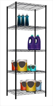 Home Basics WS00695 5-Layer Wire Shelf Black&#44;