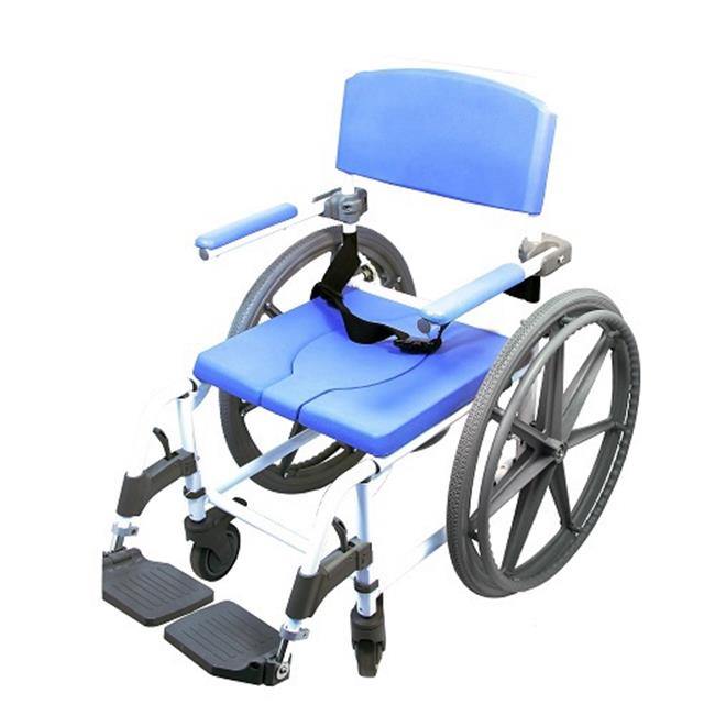 Healthline 791154430200 Aluminum Shower Commode Chair&#44; 22 in. Seat with 24 in. Wheels
