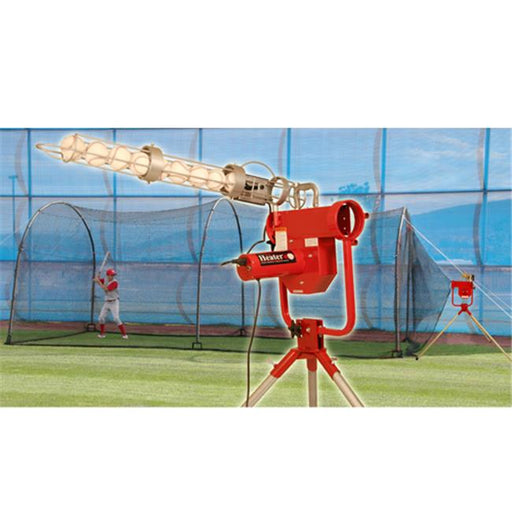 Heater HTRPRO799 Pro Pitching Machine And Xtender 24 ft. Batting Cage