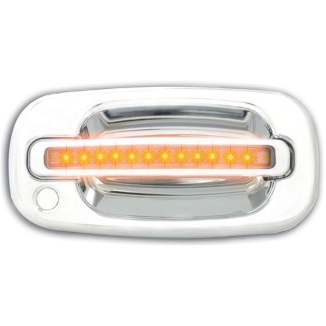 Cadillac Escalade 1999 - 2006 LED Door Handle&#44; Front&#44; Chrome Amber LED Clear Lens 2Ps. Per Set