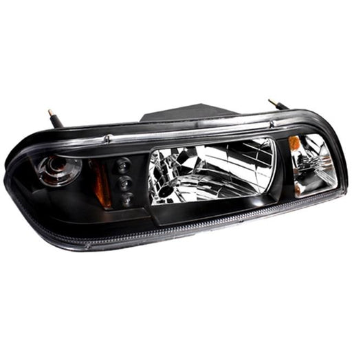 IPCW CWS-532B2 Ford Mustang 1987 - 1993 Head Lamps&#44; Diamond Cut With Corner & Park Lamp Black
