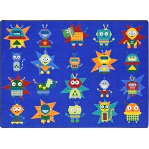 Joycarpets 1876C Rectangular Robot Invasion Rug - 5 Ft. 4 in. x 7 Ft. 8 in.