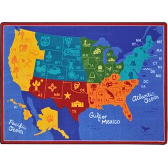 Joycarpets 1869D Rectangular States Of The Nation Rug - 7 Ft. 8 in. x 10 Ft. 9 in.