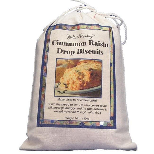Julias Pantry JP201 Cinnamon Raisin Biscuits Cloth Bag 14oz&#44; Pack of 4