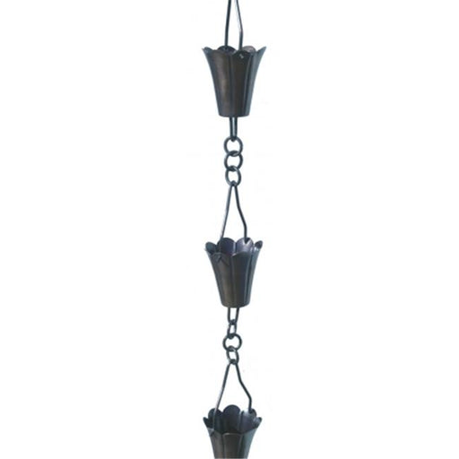 Patina Products Antique Copper Fluted Cup Rain Chain  R259