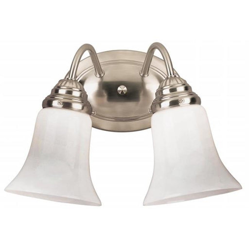 Westinghouse Lighting 6461700 2 Light Brushed Nickel Wall Fixture With White Opa