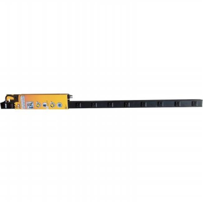 12 Outlet Black Metal Power Strip with Cord&#44; 4 ft.