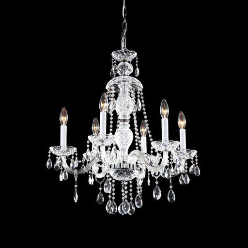 James R. Moder 40466S22 24 in. Crystal Chandelier - 6 Light&#44; Silver