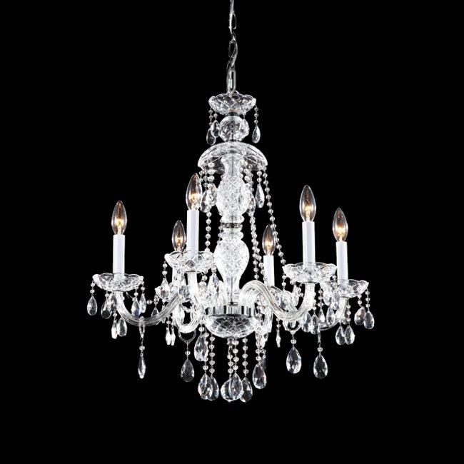 James R. Moder 40466S22 24 in. Crystal Chandelier - 6 Light&#44; Silver
