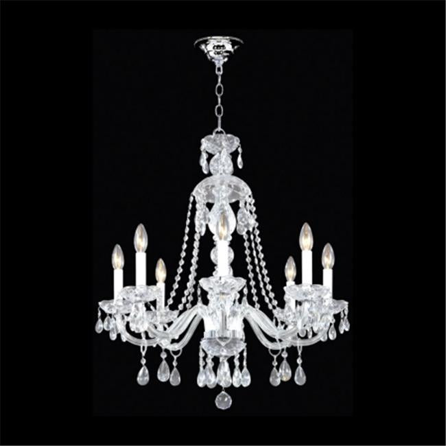 James R. Moder 40468S22 28 in. Crystal Chandelier - 8 Light&#44; Silver