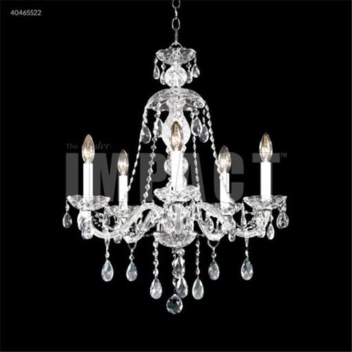 James R Moder 40465S22 Palace Ice 5 Light Crystal Chandelier Silver Imperial Crystal Clear