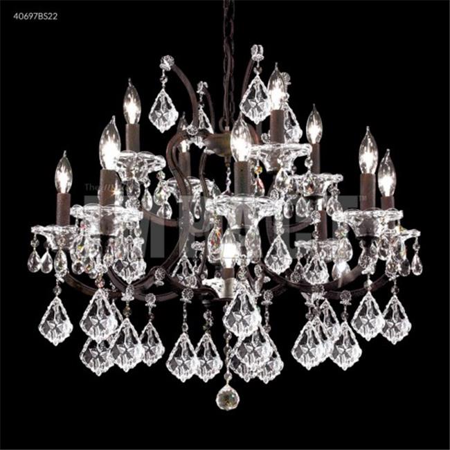 James R Moder 40697BS22 Cosenza 13 Light 12 Arm Crystal Chandelier Burnt Sienna Imperial Crystal Clear