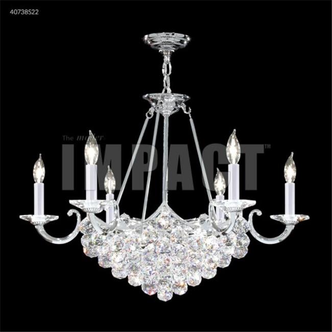 James R Moder 40738S22 Cascade 12 Light 6 Arm Crystal Chandelier Silver Imperial Crystal Clear