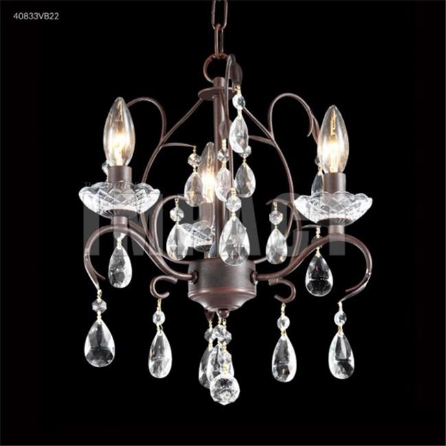 James R Moder 40833VB22 Mi 3 Light Crystal Chandelier
