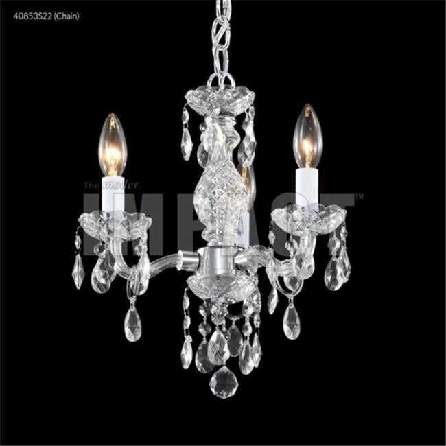 James R Moder 40853S22 Mi 3 Light Crystal Chandelier