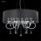 James R Moder 40926S22-71 Contemporary 6 Light Crystal Chandelier Silver Imperial Crystal Clear And Black Pleated Shade