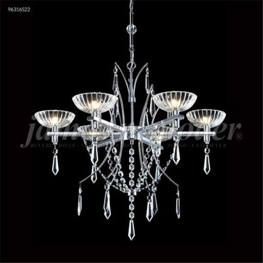James R Moder 96316S22 Medallion Fashion 6 Light Crystal Chandelier Silver Imperial Crystal Clear