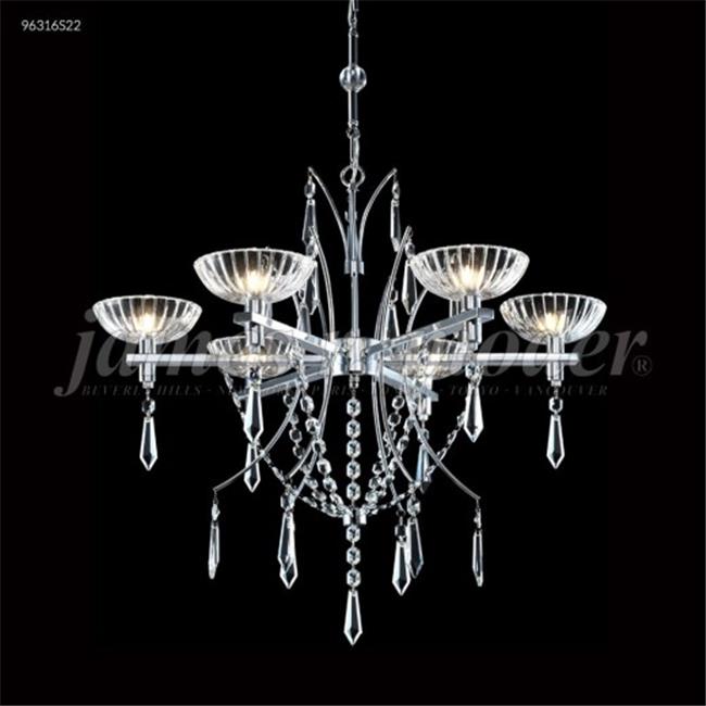 James R Moder 96316S22 Medallion Fashion 6 Light Crystal Chandelier Silver Imperial Crystal Clear